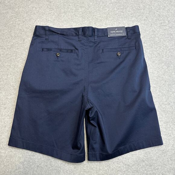 Daniel Hechter Chino Short Mens Paris Lyocell 9"  SZ 36 Blue Stretch Flat Front - Picture 5 of 7